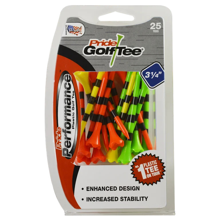 PrideSports Pride Performance Plastic Golf Tees, 3-1/4" Length, Striped Fruit Mix, 25 Count, Low-... | Walmart (US)