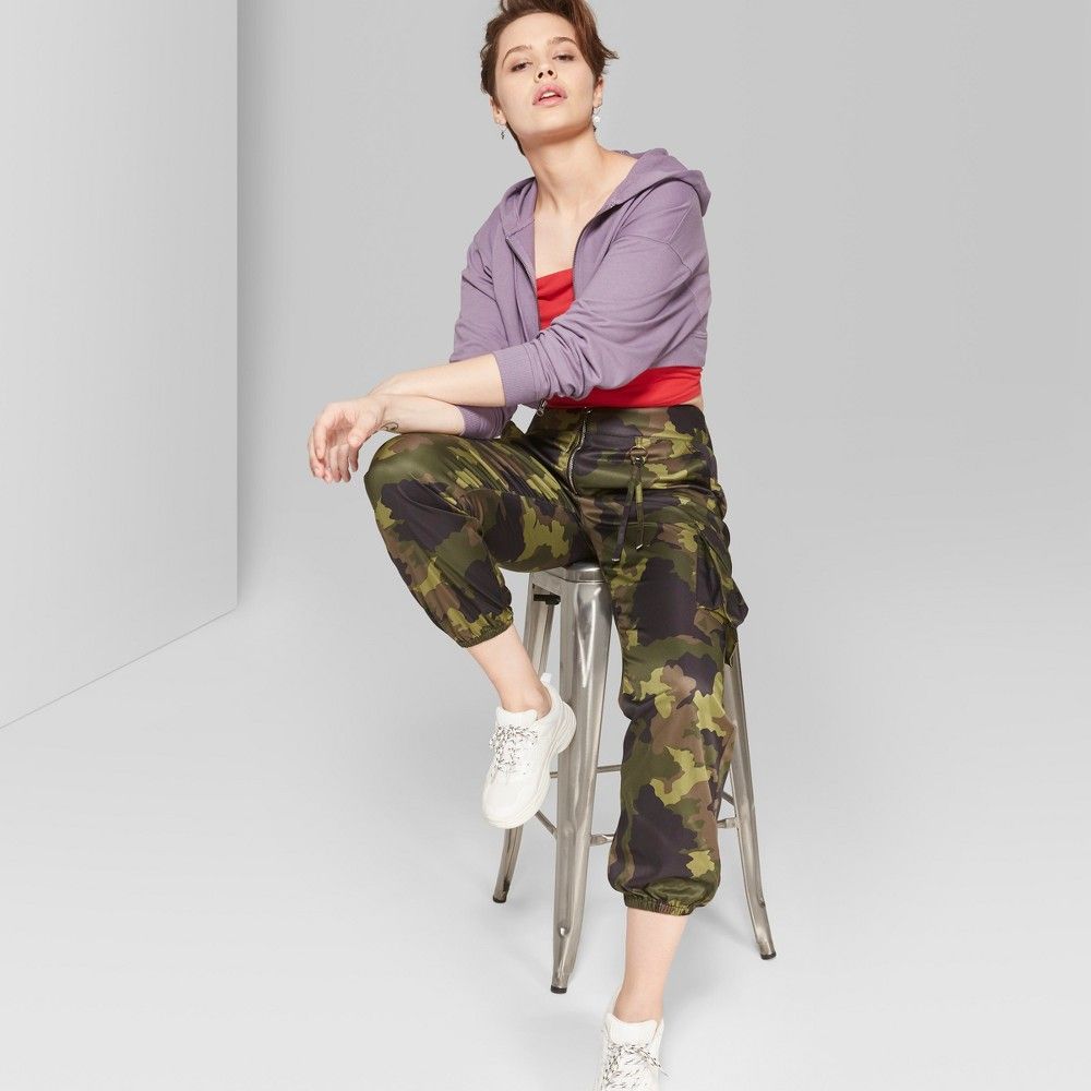 Women's Camo Print Cargo Pants - Wild Fable Green 4 | Target