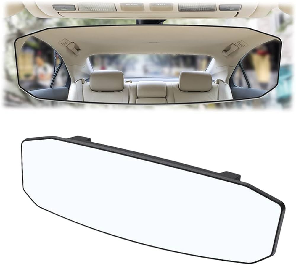 Car Rear View Mirror, 12 Inch Car Interior Panoramic Convex Rearview Mirror, Clip-On HD Wide Angl... | Amazon (US)