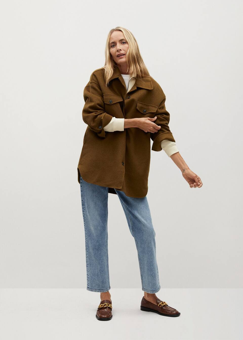 Oversize wool jacket | MANGO (US)