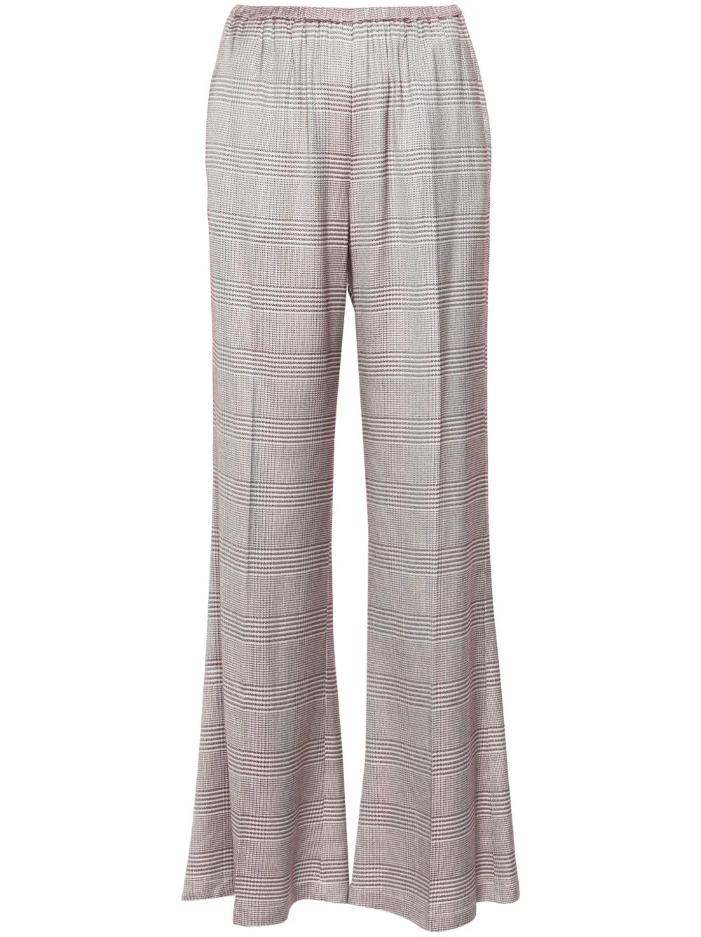 Forte Forte plaid-check Flared Trousers | Pink | FARFETCH | Farfetch Global