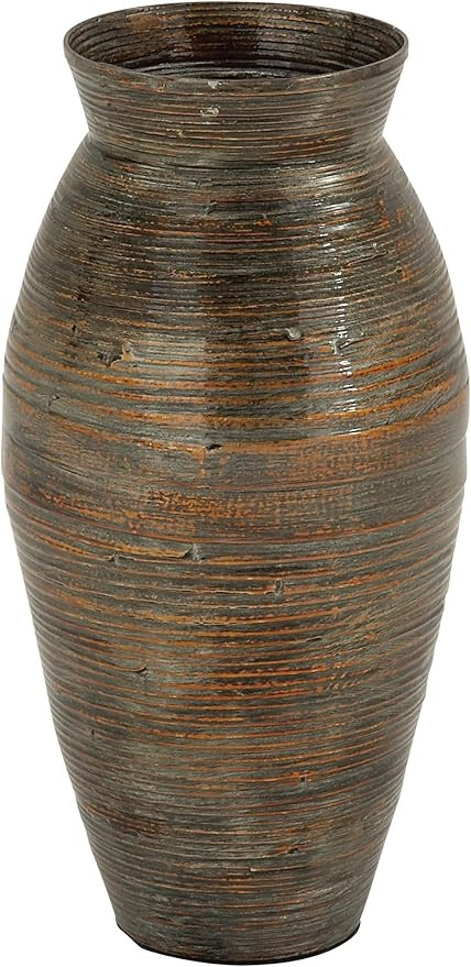 Deco 79 Bamboo Wood Decorative Vase Textured Centerpiece Vase with Lacquer, Vase for Home Decorat... | Amazon (US)