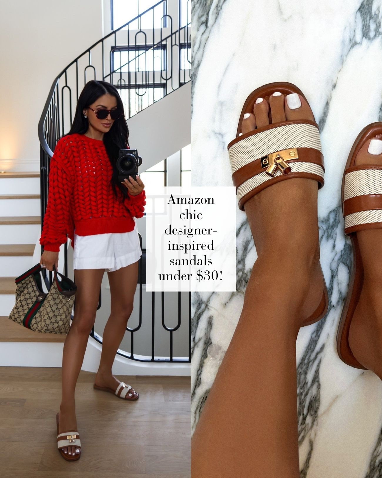 Transitioning to spring with pieces that feel cozy but still fresh. These chic line shorts are from a Target and so chic. I love pairing a chunky sweater with lighter fabrics like linen for that effortless in between season look. My sandals are from Amazon but look like germs - they’re so comfy and perfect for busy moms. 

Target chunky red sweater - size XS
White linen shorts - size XS
Amazon Hermes inspired sandals under $30

miamiamine transition to spring outfit Target red sweater white linen shorts casual beach vacation look spring break outfit Gucci Giglio bag effortless resort style chic warm weather outfit




#LTKmomlife #LTKPetite #LTKTravel