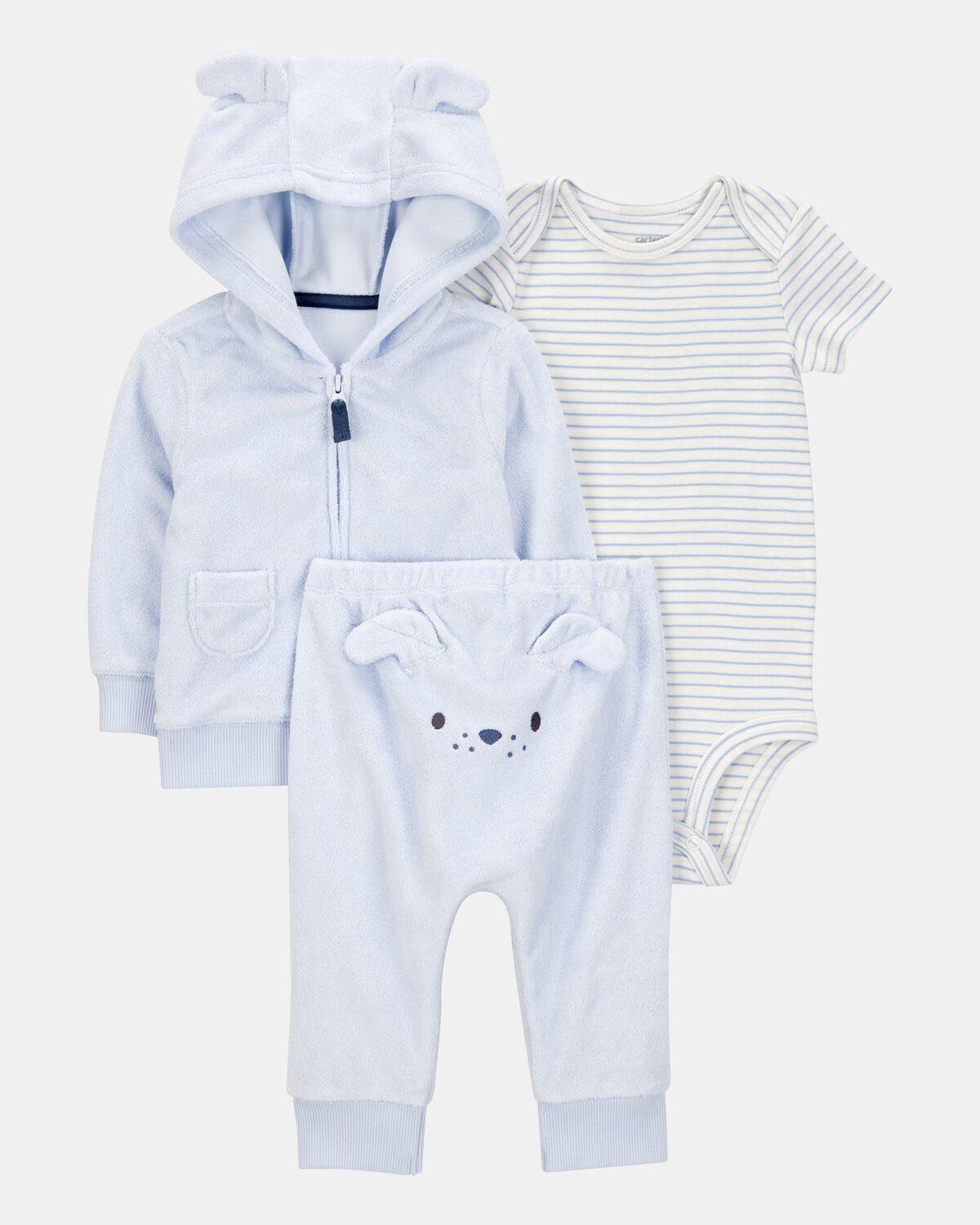 Baby 3-Piece Dog Little Cardigan Set - Blue | Carter's Inc