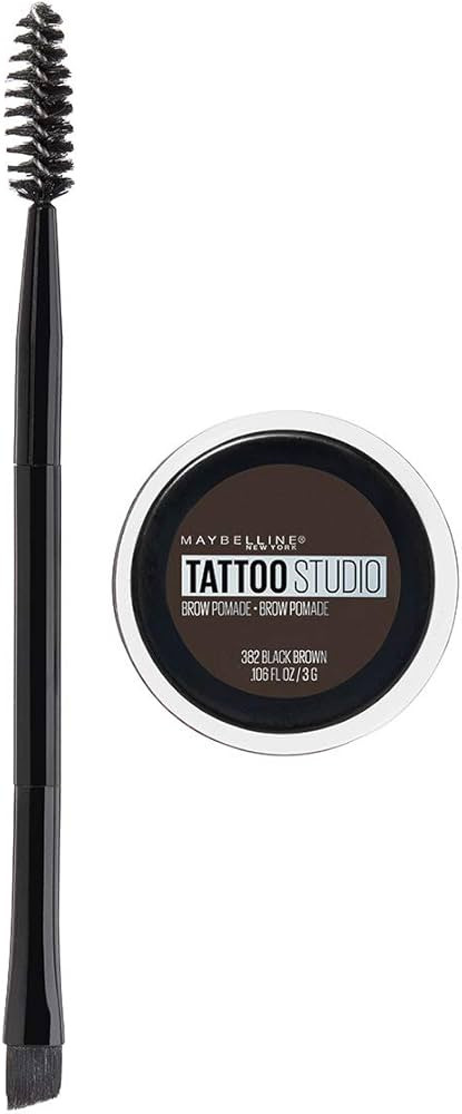 Maybelline TattooStudio Brow Pomade Long Lasting, Buildable, Eyebrow Makeup, Black Brown, 1 Count | Amazon (US)