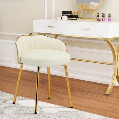 Furniliving Cute Vanity Chair With Golden Legs，beige | Target