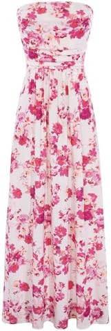 GRACE KARIN Women Strapless Dress Casual Loose Ruched Long Maxi Dress with Pockets | Amazon (US)