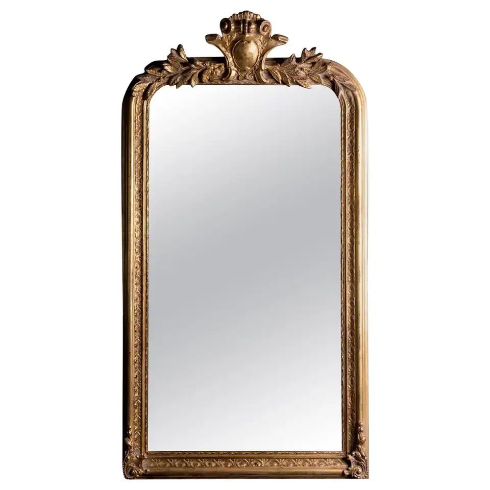 Philippe Hand Carved Beveled Mirror in Hand Gilt Frame 'Pair Available' | 1stDibs