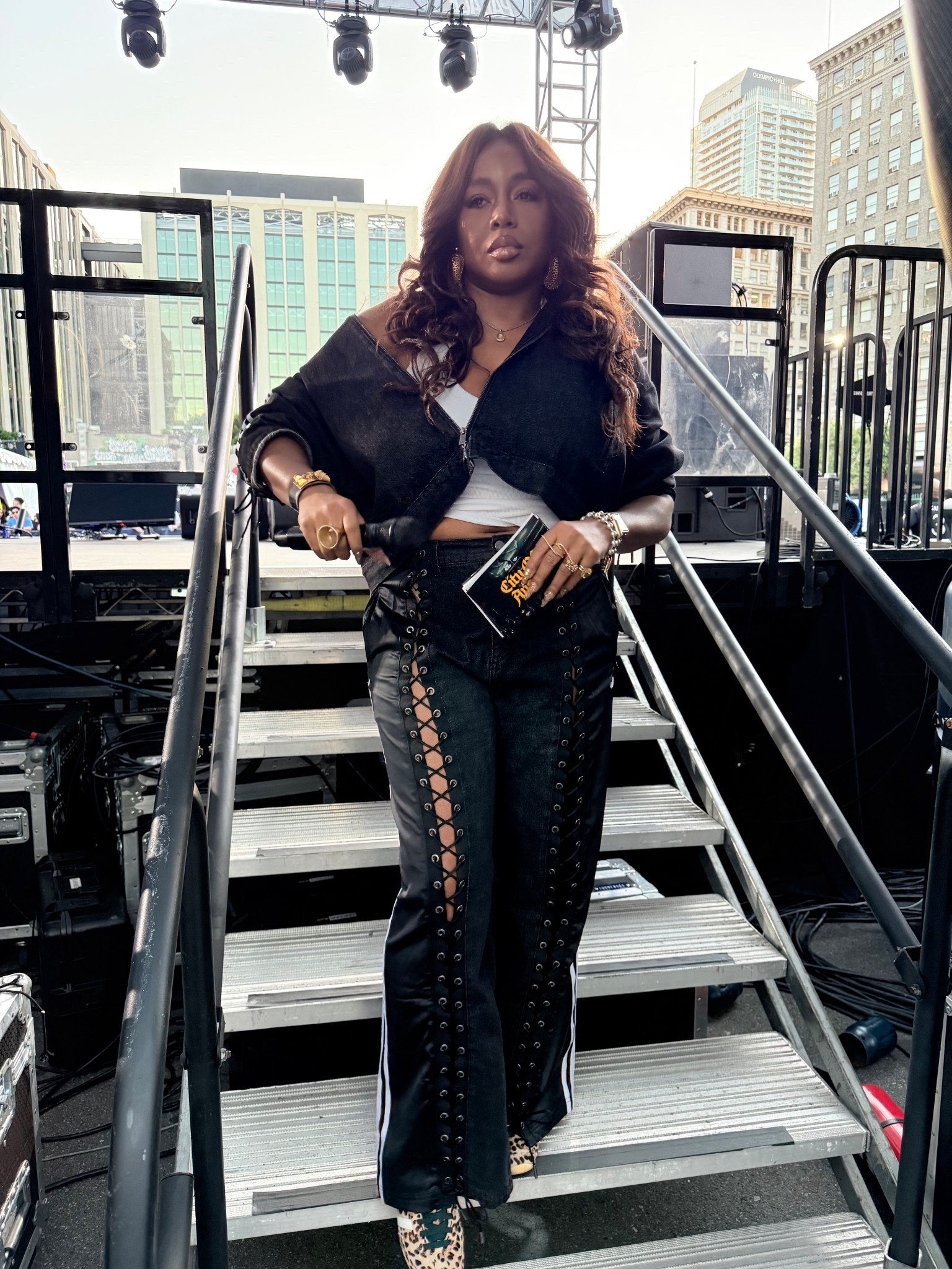 Here’s how to be sporty and chic.This look just feels like me. Sporty, comfortable, but still giving main-character energy. I love when an outfit lets me move, work, sit on stage steps, and still look intentional. The cropped jacket keeps it casual, the lace-up pants bring the edge, and the leopard sneakers seal the deal. Effortless, but unmistakably styled.

Style tip
Balance one athletic piece with one statement item so the outfit feels intentional instead of accidental.

Shop the exact pieces or similar ones below.

#LTKActive #LTKootd #LTKgrwm