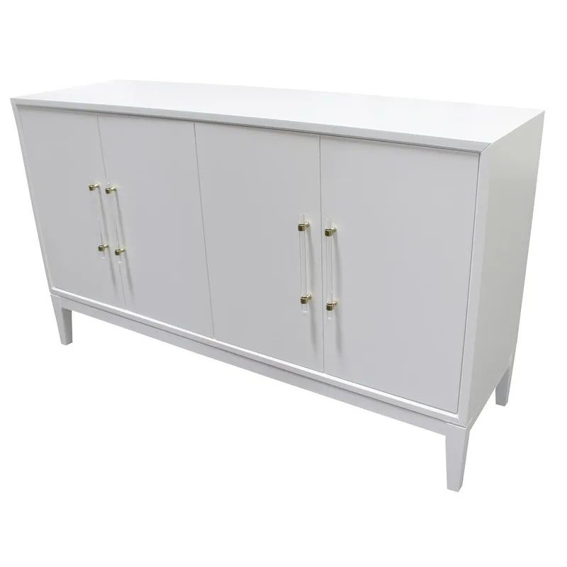 Best Master Furniture White Lacquer 4 Door Sideboard | Bed Bath & Beyond