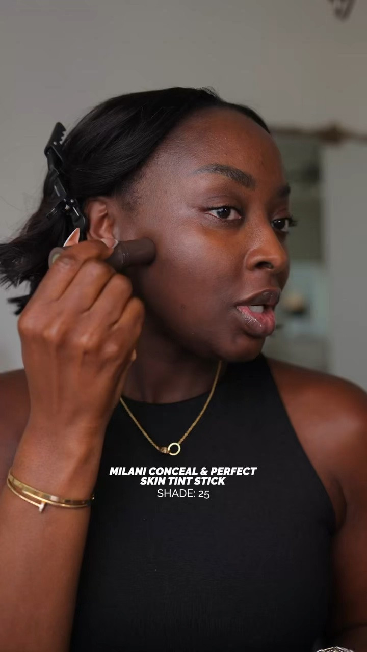 A Skin Tint is the easiest foundation for beginners (mess-proof and blends in beautifully)! This Milani Conceal and Perfect Skin Tint Stick should be in your kit! #milani #skintint #makeup #Foundation