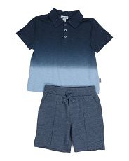 Toddler And Little Boy Dip Dye Polo And Shorts Set | Marshalls
