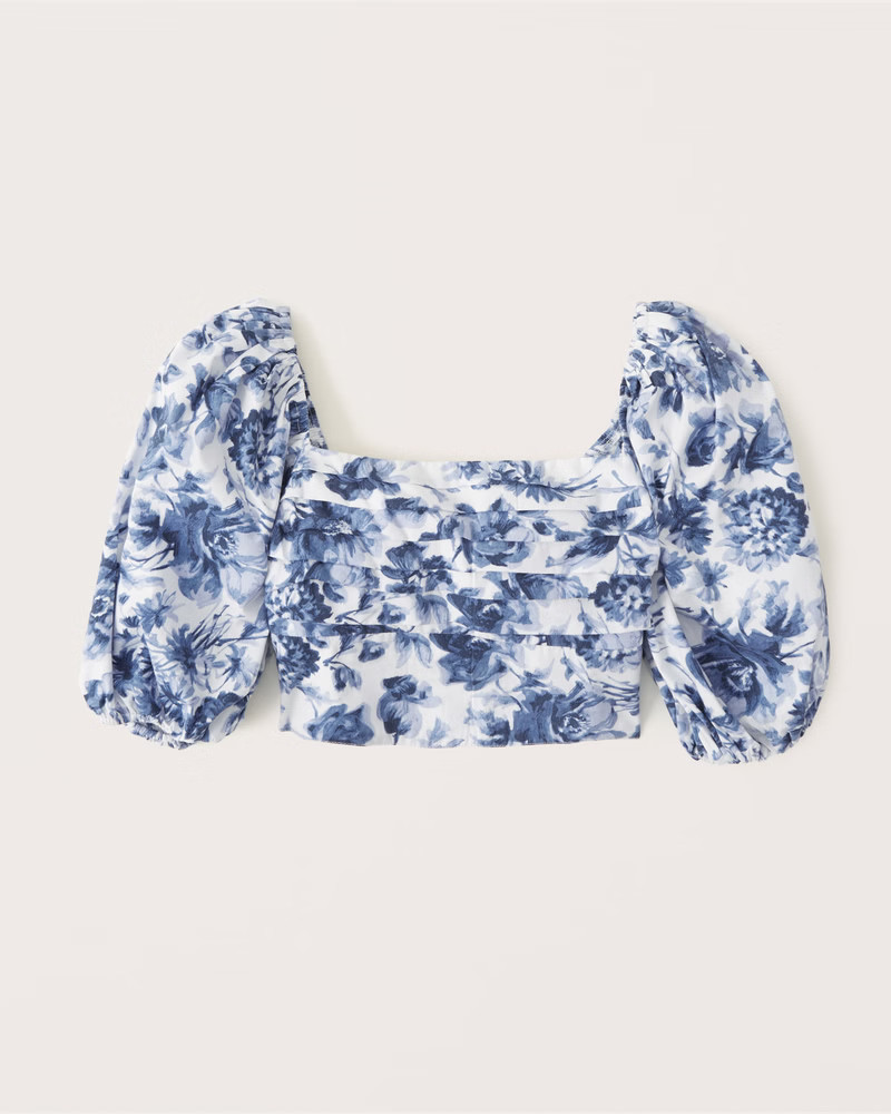 Pleated Puff Sleeve Top | Abercrombie & Fitch (US)