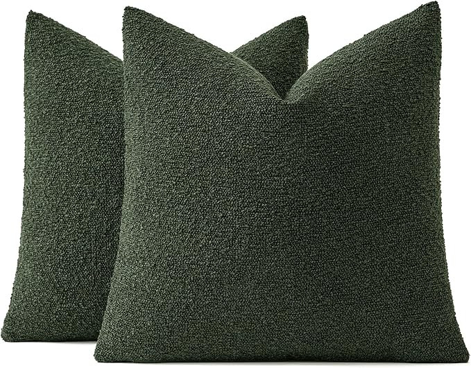 MIULEE Set of 2 Christmas Dark Green Throw Pillow Covers 20x20 Inch Decorative Couch Pillow Cover... | Amazon (US)
