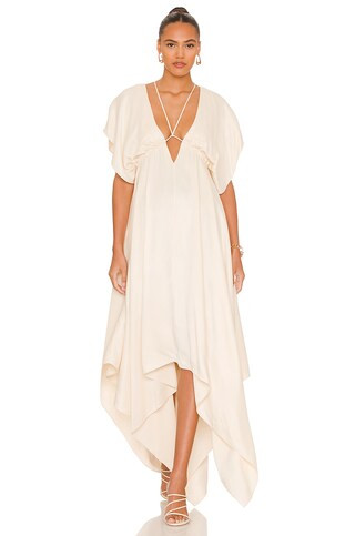 L'Academie Arav Midi Dress in Ivory from Revolve.com | Revolve Clothing (Global)