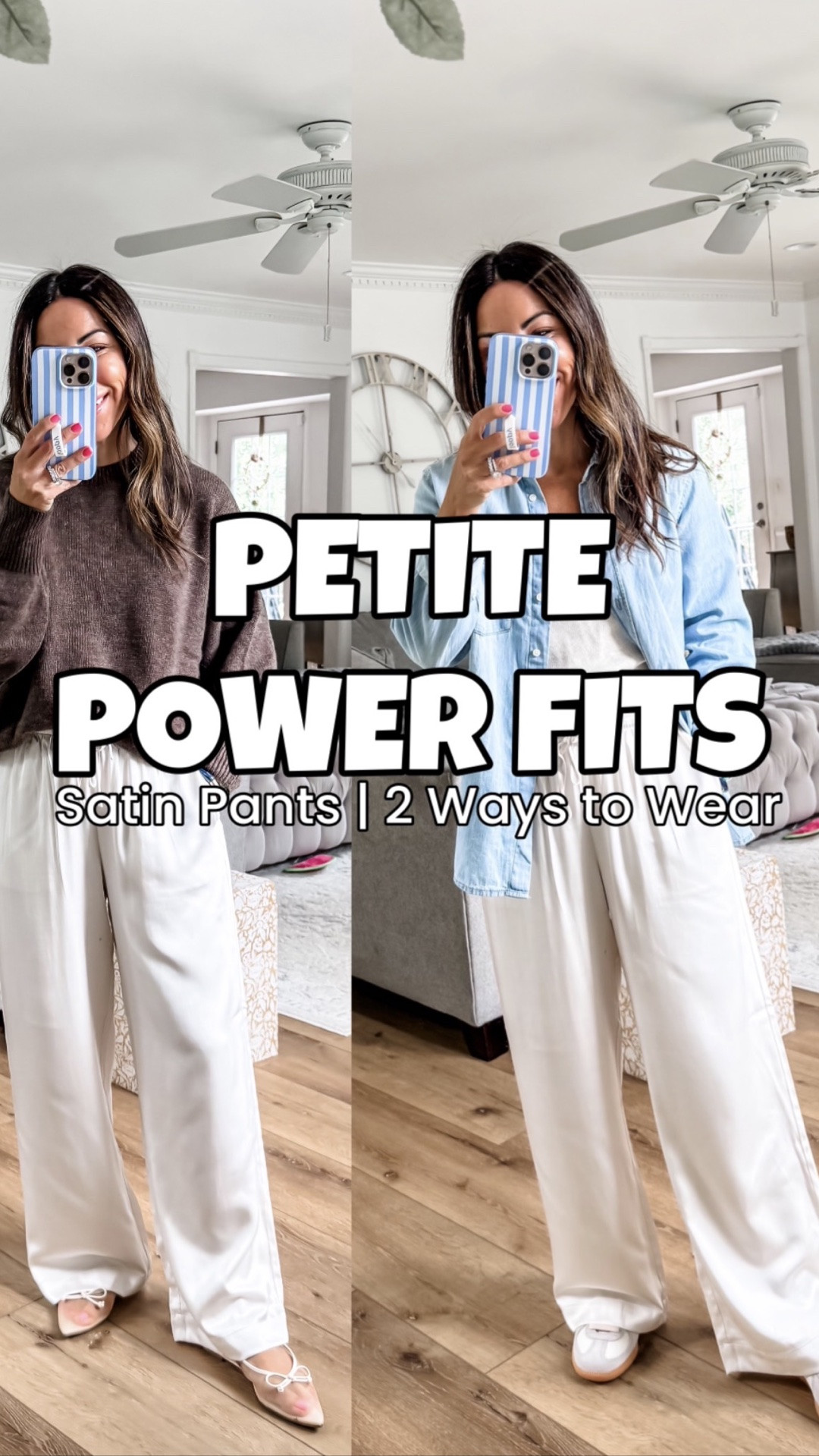 One of the biggest trends we’re going to see for fall: anything satin. I found us a pair of satin pants that come in length options, a ton of colors and they’re currently on sale. These are easy to dress up, but I also love them casually. Have a feeling these are going to sell out quickly. 

Pants XS short (prefer small short). Denim shirt small. Cashmere sweater small. Sneakers size down half. Ballet flats TTS. Jewelry code HOUSEOFLEO20 

@abercrombie @Quince

#LTKOver40 #LTKPetite #LTKSaleAlert