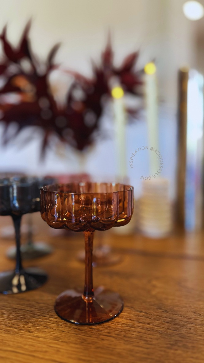 These flower look cocktail glasses are so perfectly pretty and versatile. From the other glance they look like cut pumpkin as well:) for fall feast. Perfect muted colors make them so versatile and beautiful. Love this set. I highly recommend it as a gift as well.  

#hosting #hostess #party #glasses

#LTKHoliday #LTKHome #LTKParties