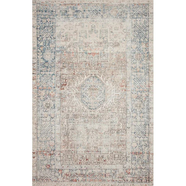 Jules Performance Natural/Ocean Rug | Wayfair North America