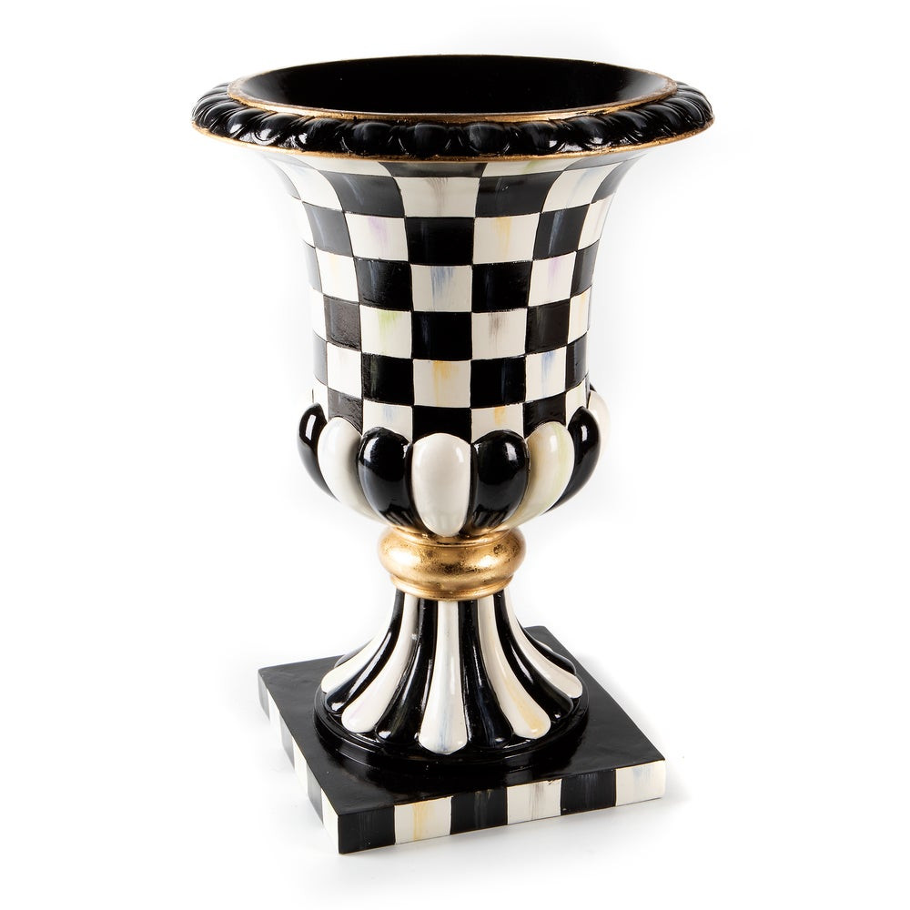 Courtly Check Pedestal Tabletop Urn | MacKenzie-Childs