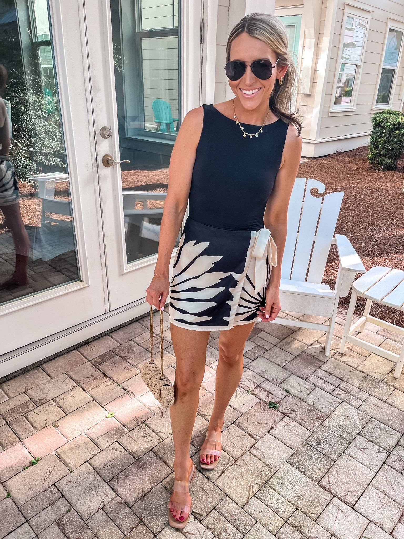 Stylish and comfortable summer outfit! Love the wrap skirt, it’s so cute and versatile. Top has built in bra & adorable deep open back! Wearing xs in both

#LTKootd #LTKPetite #LTKTravel