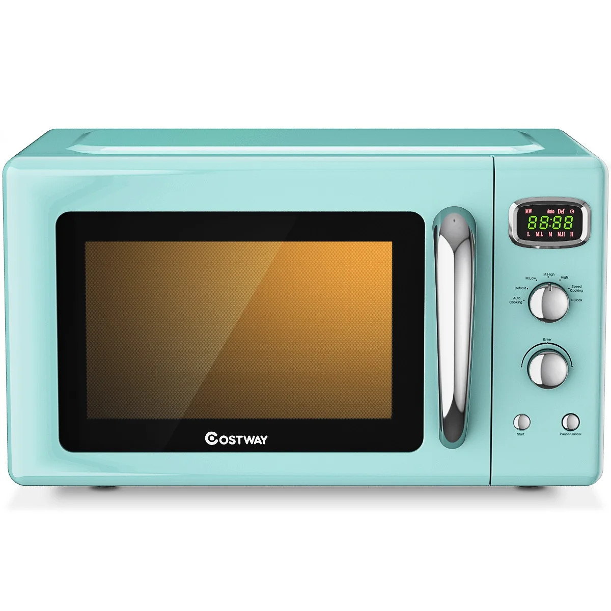 Costway 0.9Cu.ft. Retro Countertop Compact Microwave Oven 900W 8 Cooking Settings Green - Walmart... | Walmart (US)