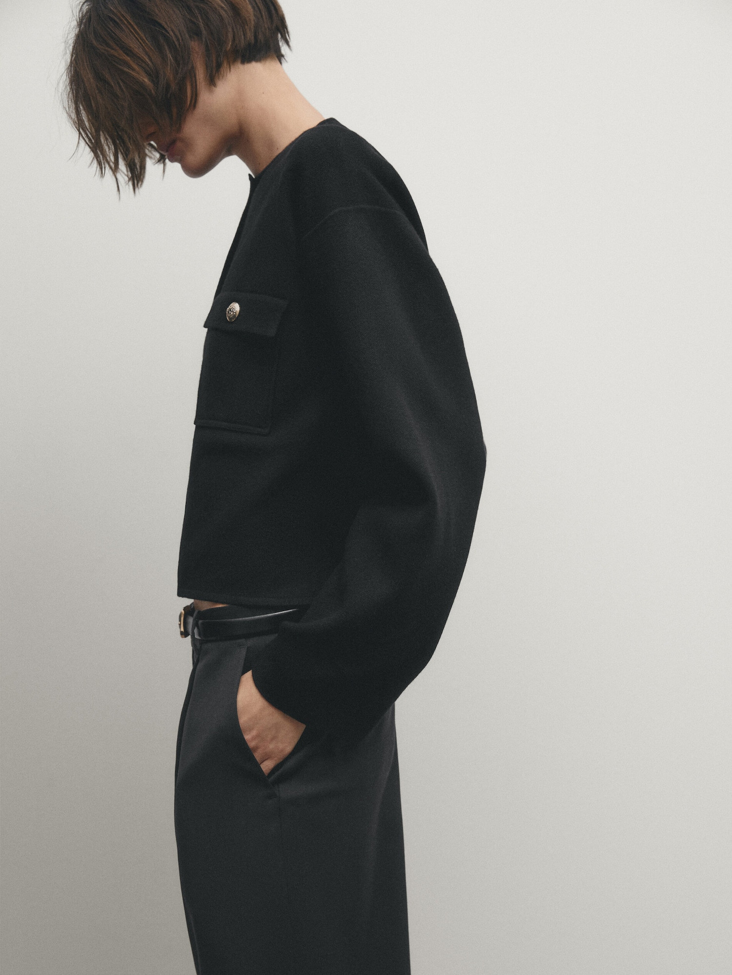 Knit cardigan with gold buttons | Massimo Dutti US