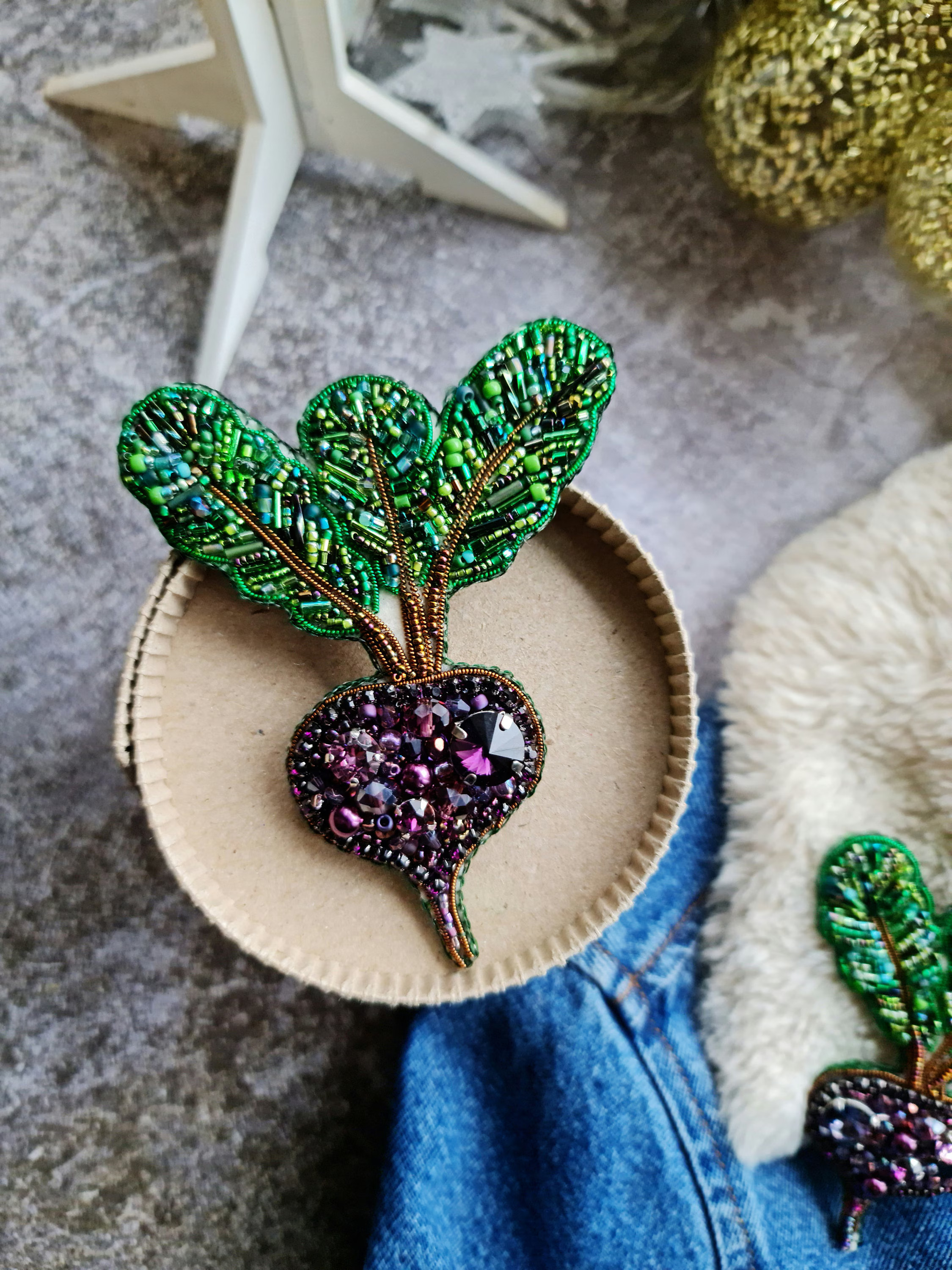 Embroidered Beet Brooch: Unique Vegan Gardener Gift | Etsy (Global)
