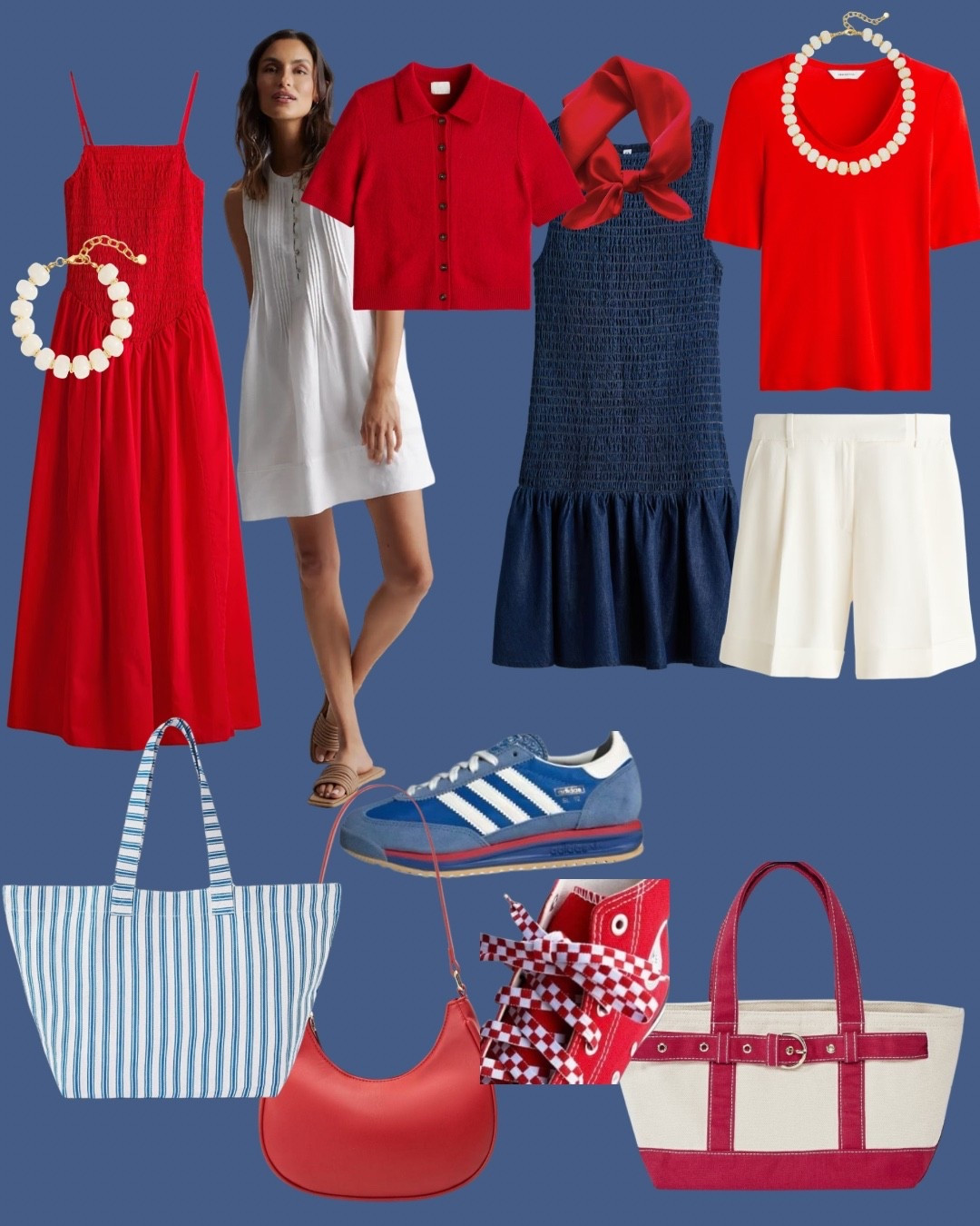Fourth of July styles to go with the sneakers 💙