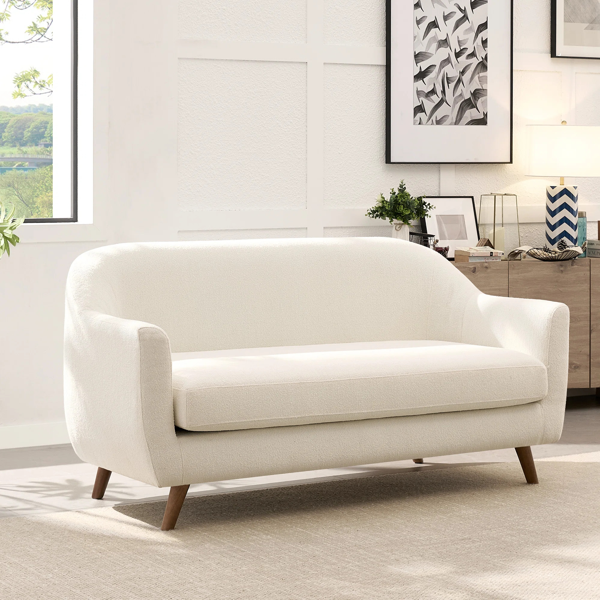 Kaya 65" Upholstered Boucle Loveseat | Wayfair North America