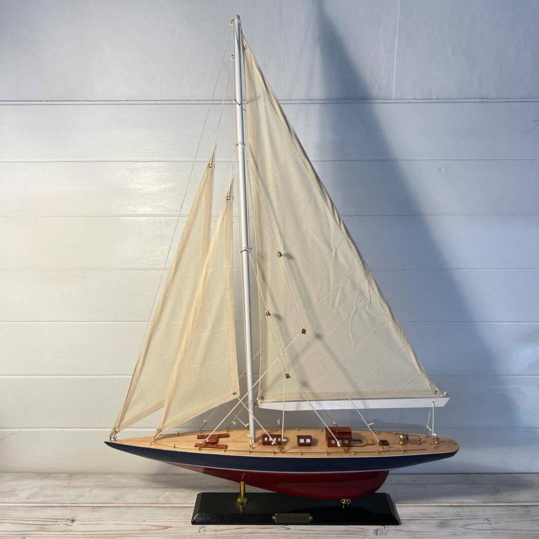 Detailed 50cm Long Wooden Model Endeavour J Class Sailing Yacht | Racing Yacht | Nautical Ornamen... | Etsy (US)