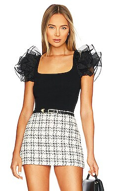 Alice + Olivia Merida Crop Top in Black from Revolve.com | Revolve Clothing (Global)