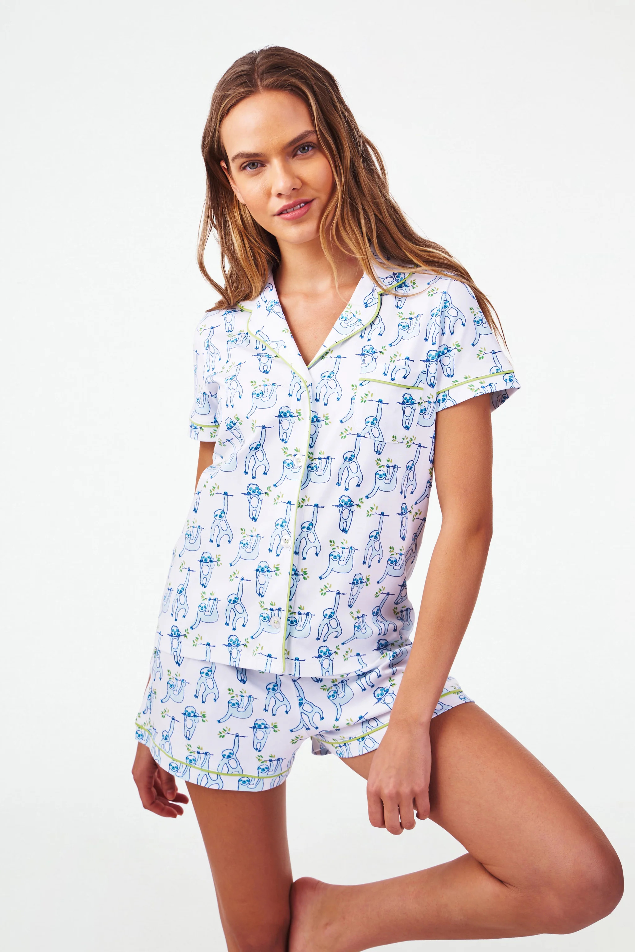 Sleepy Sloth Polo Pajamas | Roller Rabbit | Roller Rabbit