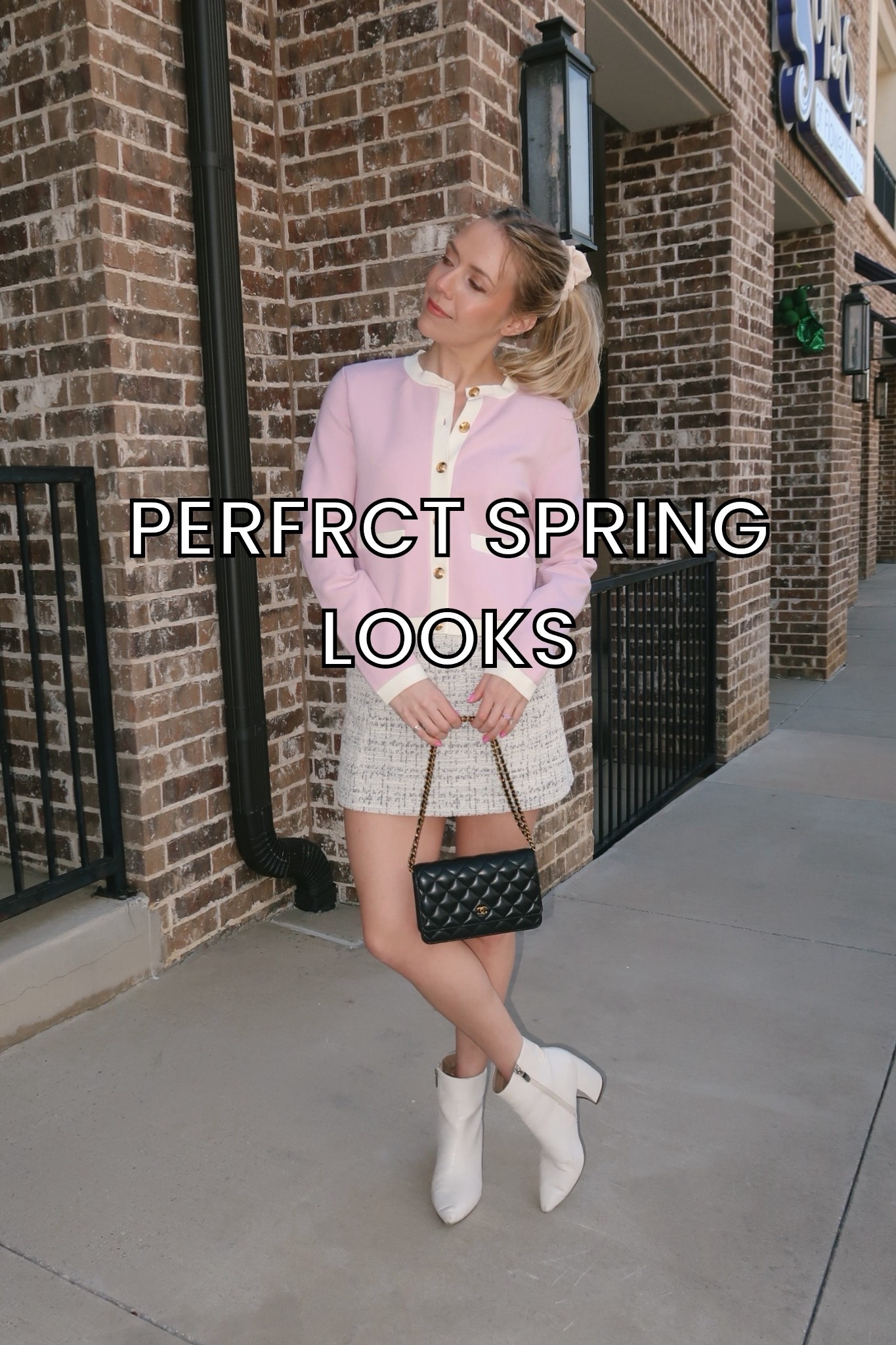 My go to outfit this spring! Tweed, chanel vibes always 

Small in everything 