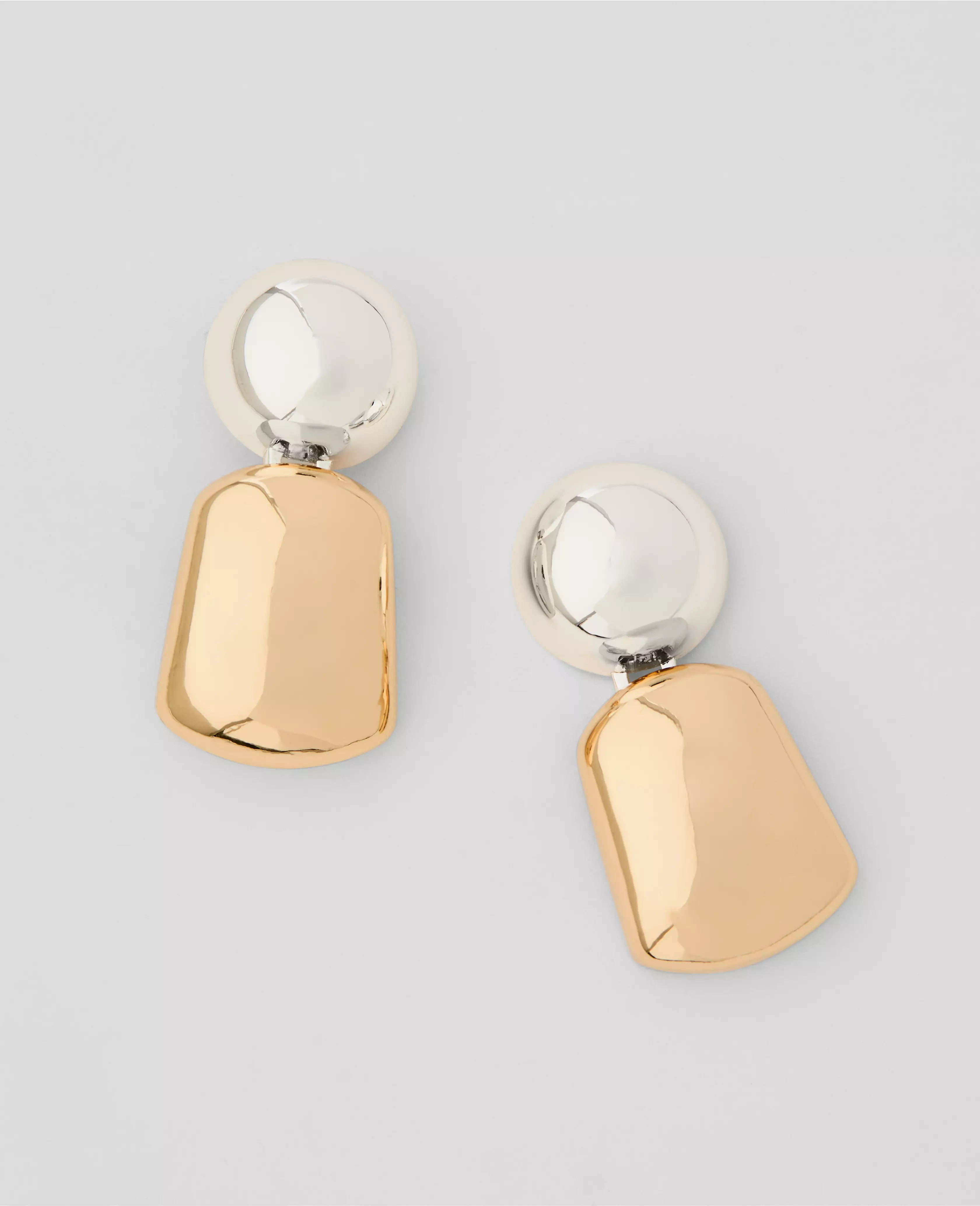 Mixed Metal Drop Earrings | Ann Taylor