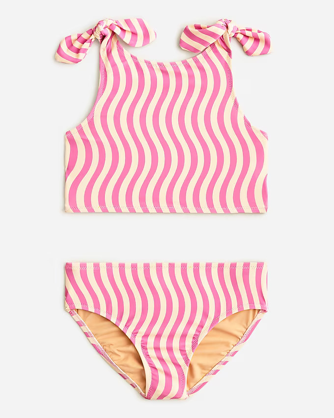 Girls' tie-shoulder two-piece swimsuit with UPF 50+ | J. Crew US