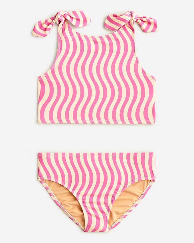 Girls' tie-shoulder two-piece swimsuit with UPF 50+ | J.Crew US