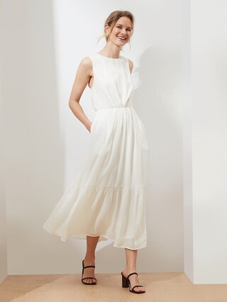 Open-Back Midi Dress | Banana Republic Factory