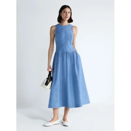 Free Assembly Women’s and Women's Plus Sleeveless Cotton Racer Back Maxi Dress, Sizes XS-4X | Walmart (US)