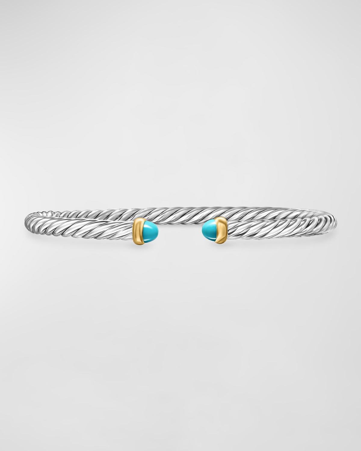 Cable Flex Bracelet with Gemstone in Silver and 14K Gold | Neiman Marcus