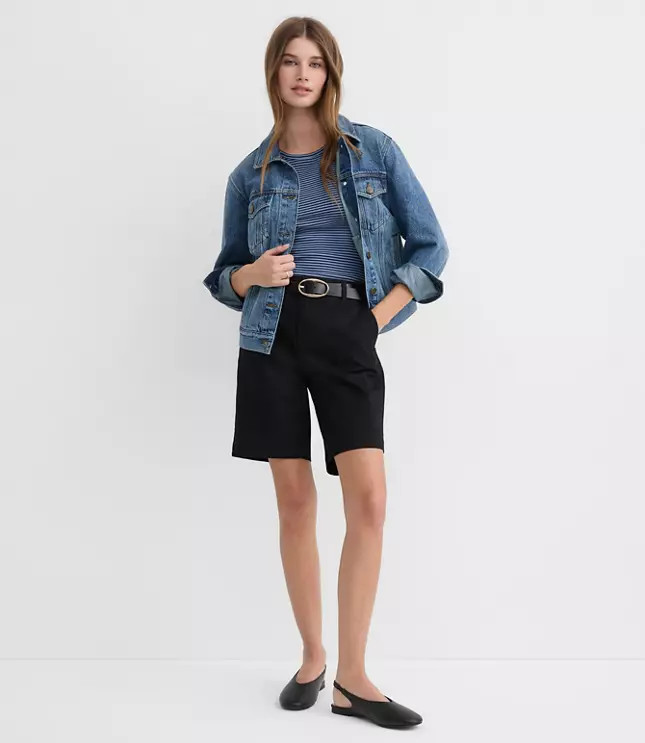 Monroe Chino Bermuda Shorts | LOFT