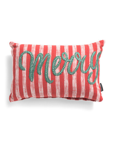 13x20 Merry Typography Pillow | TJ Maxx