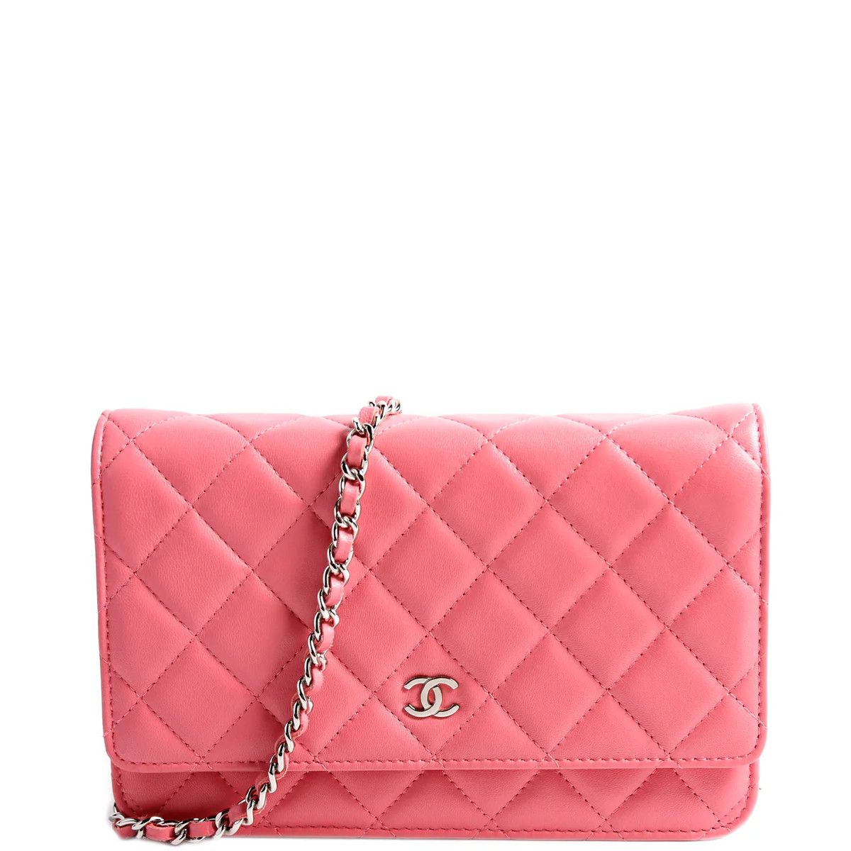 WOC Classic Quilted Lambskin Pink | Keeks Designer Handbags