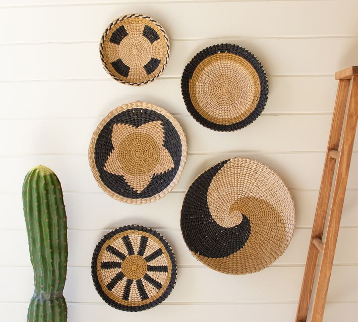 Meda Seagrass Wall Art - Set of 5 | Pottery Barn | Pottery Barn (US)