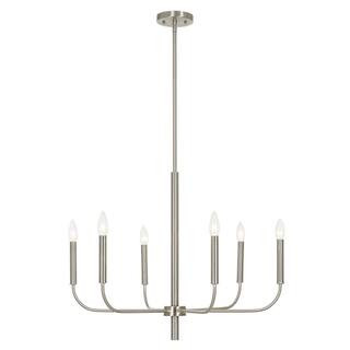Alsy 6-Light Brushed Nickel Classic Candlestick Chandelier-23225-001 - The Home Depot | The Home Depot