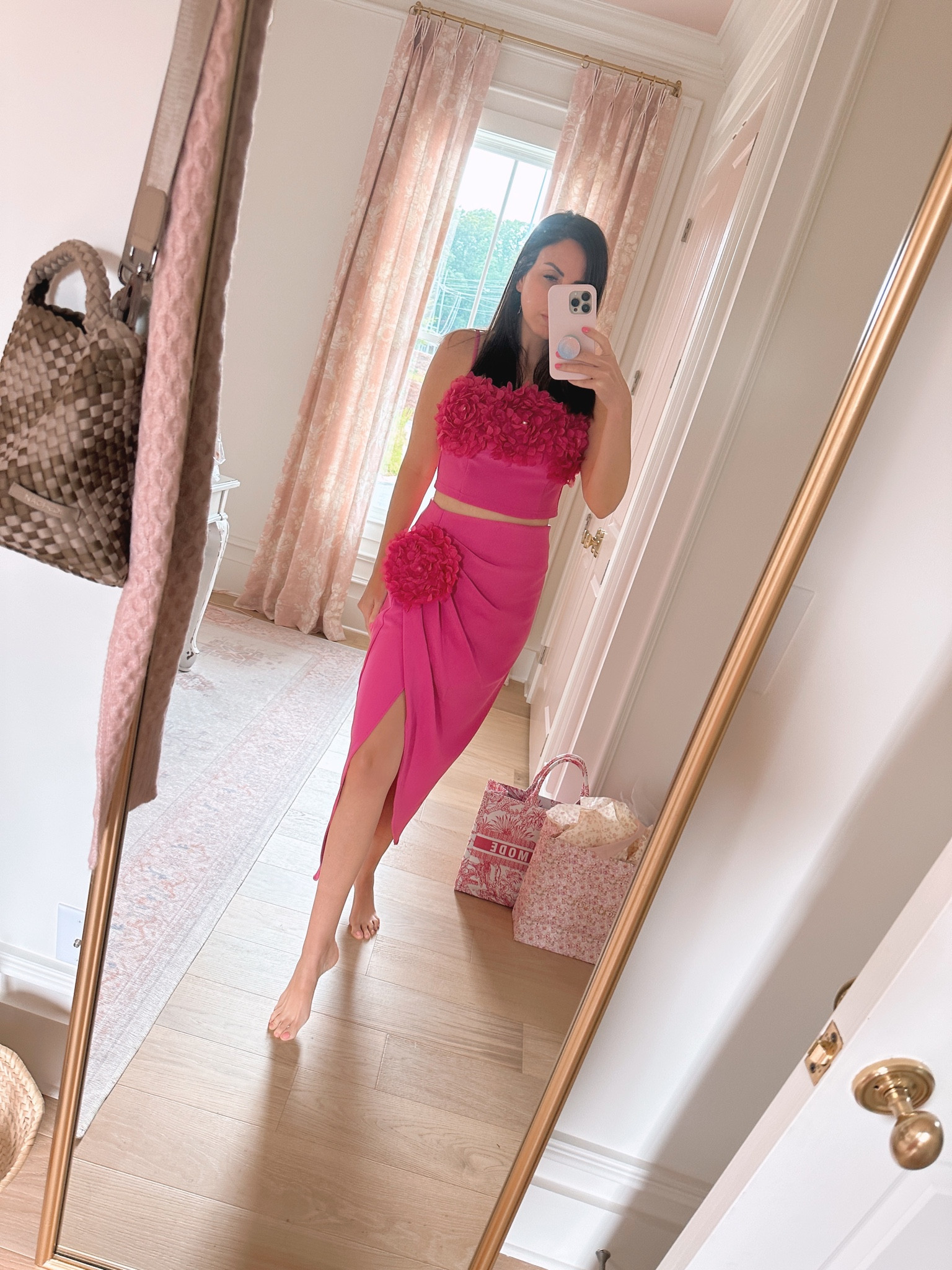 Come on Barbie, Let’s go party in this pink set! Loving this pink two piece set for a cocktail dress or summer event dress. It has pearls in the middle of each flower. I recommend sizing down one in it  

#LTKstyletip #LTKwedding