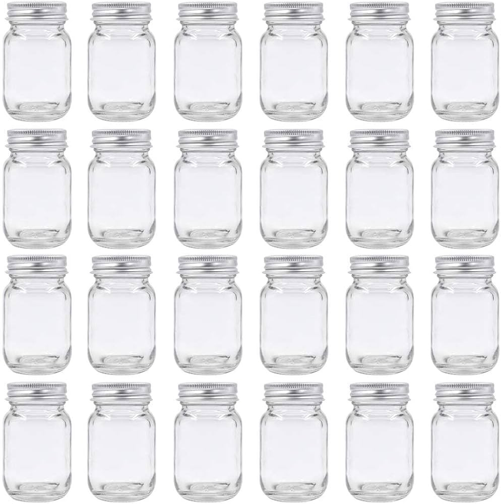 U Pack 2oz Mason Jar with Silver Lid for Honey Jam Spice Pack of 24 Sets | Amazon (US)