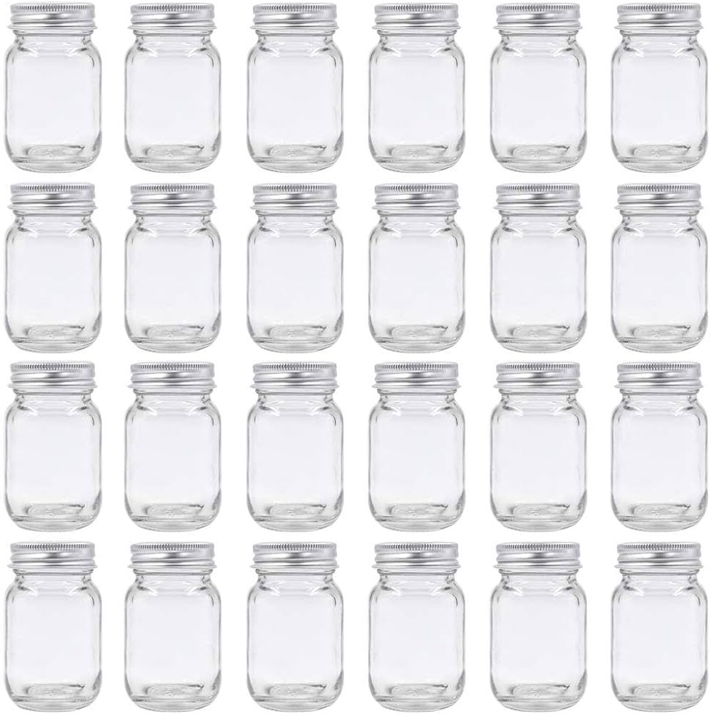 U Pack 2oz Mason Jar with Silver Lid for Honey Jam Spice Pack of 24 Sets | Amazon (US)