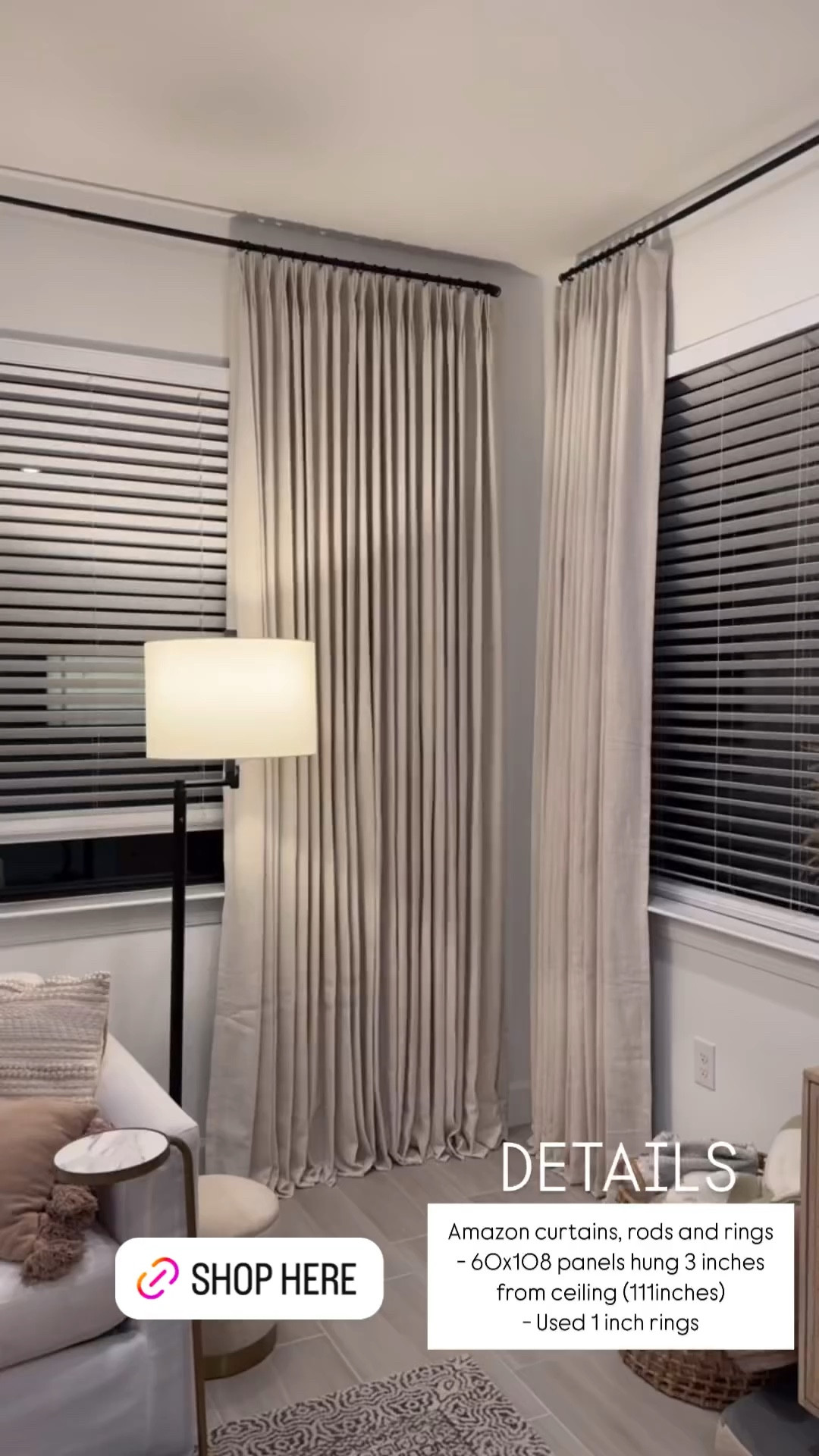 So excited to be back in Naples! 🌴 

Links to my Naples Living Room - these Amazon curtains are so good! Details: Pinch pleat Amazon curtain - the large window has 2 60x108 panels on it, we hung them 4 inches from the ceiling using the curtain rod linked below & 1 inch rings. 

Home decor, modern home, neutral decor, home accents, Amazon home   

#LTKHome #LTKStyleTip #LTKWatchNow