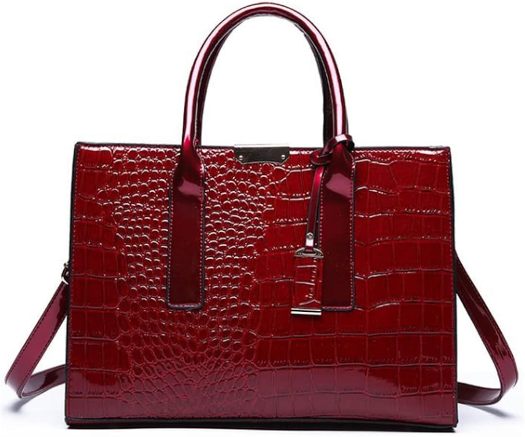 Top-handle Handbags Purse Women Crocodile Pattern Satchel Pu Leather Shoulder Bag Tote | Amazon (US)