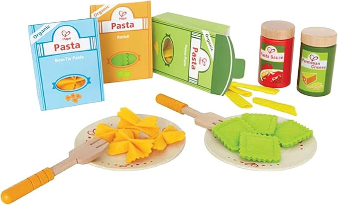 Hape Pasta Wooden Play Kitchen Food Set for 3+ Years, with Accessories | Amazon (US)